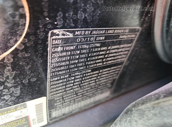 SADCK2GX9JA321959 2018 JAGUAR F-PACE Black Vista de la etiqueta del VIN