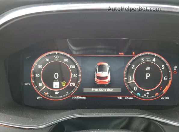 SADCT2EX6SA753829 2025 JAGUAR F-PACE White Instrument cluster view