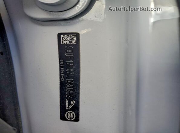 SADF12FX7L1Z80353 2020 JAGUAR E-PACE White Vista de la etiqueta del VIN