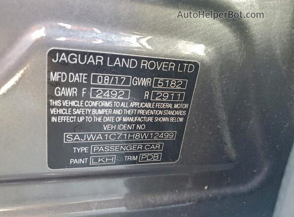 SAJWA1C71H8W12499 2017 JAGUAR XJ Gray Vista del compartimento del motor