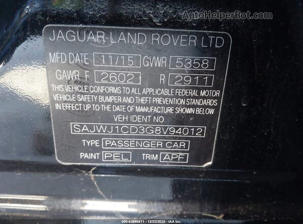 SAJWJ1CD3G8V94012 2016 JAGUAR XJ Black Widok komory silnika