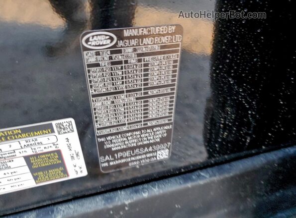 SAL1P9EU5SA439927 2025 LAND ROVER RANGE Black Vista del compartimento del motor