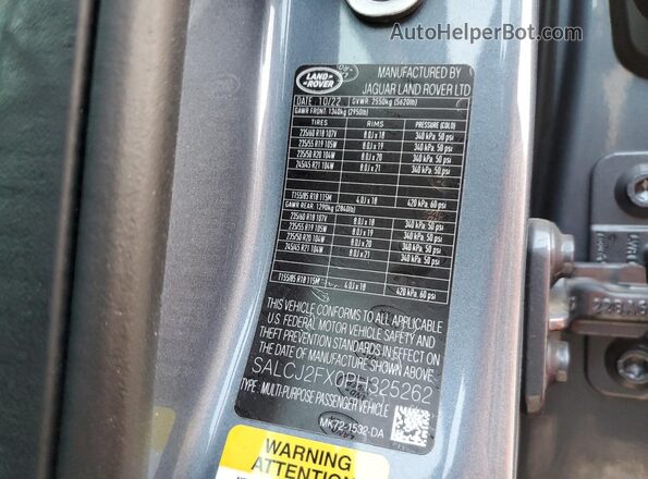 SALCJ2FX0PH325262 2023 LAND ROVER DISCOVERY Угольный Панорамный вид салона 360°