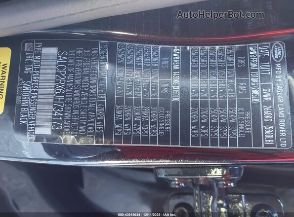 SALCP2RX6JH734173 2018 LAND ROVER DISCOVERY SPORT Черный Вид подкапотного пространства