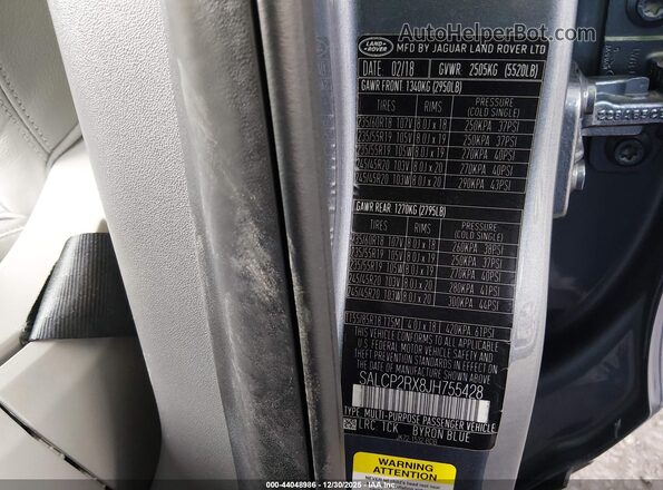 SALCP2RX8JH755428 2018 LAND ROVER DISCOVERY SPORT Серый Вид подкапотного пространства