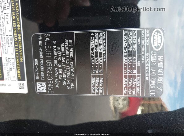 SALEJFFU5R2338455 2024 LAND ROVER DEFENDER Черный Вид подкапотного пространства