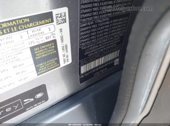 SALGS2RU2MA444693 2021 LAND ROVER RANGE ROVER Gray Вид підкапотного простору