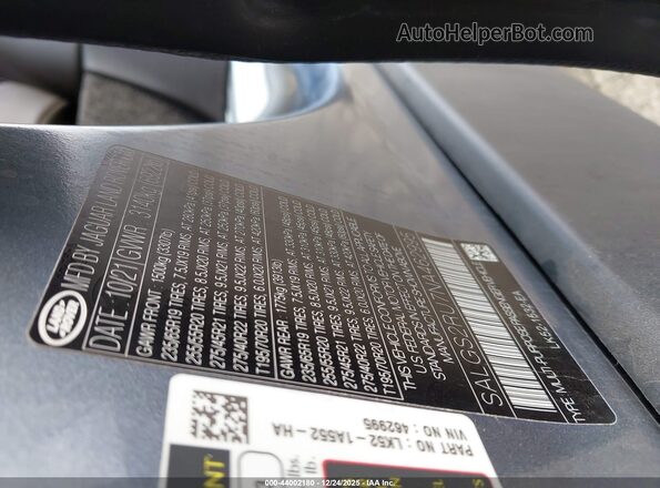 SALGS2RU7NA462995 2022 LAND ROVER RANGE ROVER Синий Вид подкапотного пространства
