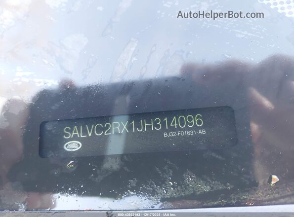 SALVC2RX1JH314096 2018 LAND ROVER RANGE ROVER EVOQUE White Вид підкапотного простору