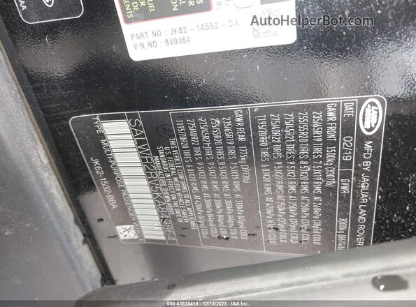 SALWR2RV5KA849864 2019 LAND ROVER RANGE ROVER SPORT Черный Вид подкапотного пространства