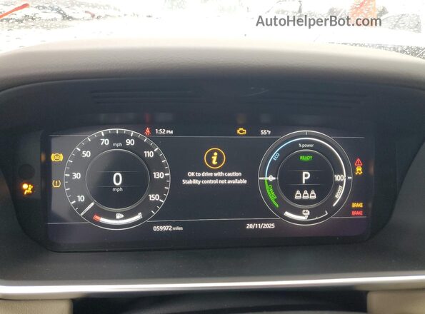 SALWR2RY1LA896899 2020 LAND ROVER RANGE White Սարքավորումների վահանակի տեսք