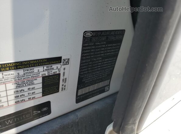 SALWR2SE9MA753202 2021 LAND ROVER RANGE Белый Панорамный вид салона 360°