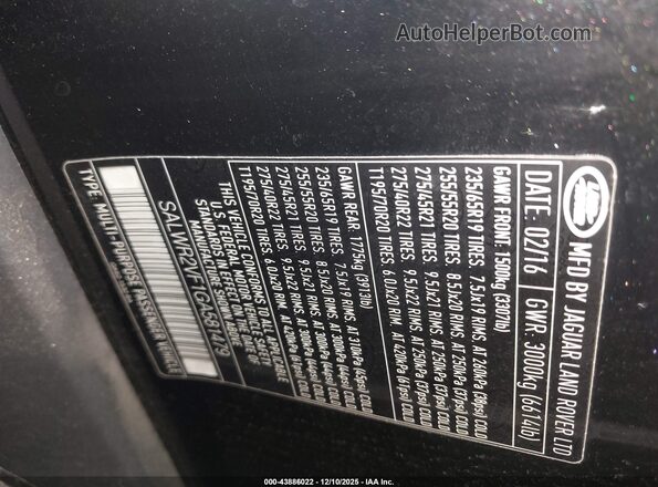 SALWR2VF1GA581479 2016 LAND ROVER RANGE ROVER SPORT Black Engine compartment view