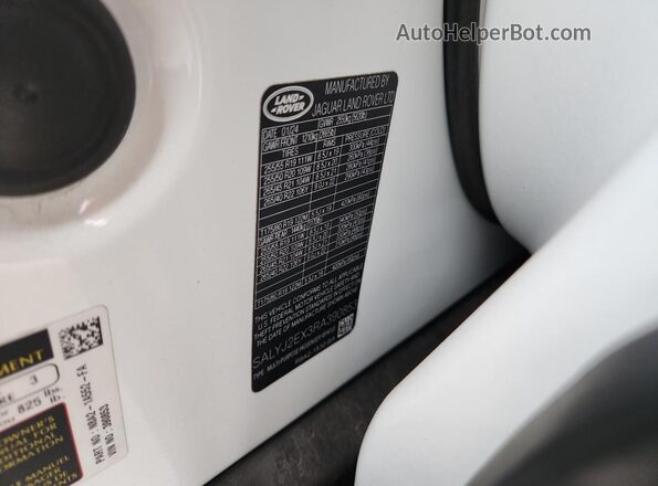 SALYJ2EX3RA390853 2024 LAND ROVER RANGE White VIN კოდის სტიკერის ხედი