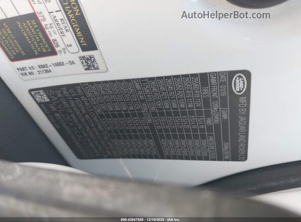 SALYL2EX1KA211354 2019 LAND ROVER RANGE ROVER VELAR Белый Вид подкапотного пространства