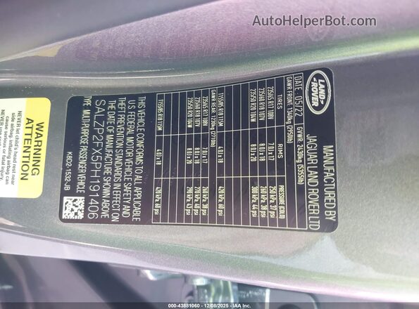 SALZP2FX5PH191406 2023 LAND ROVER RANGE ROVER EVOQUE Gray Widok komory silnika