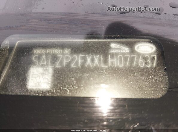 SALZP2FXXLH077637 2020 LAND ROVER RANGE ROVER EVOQUE Black Սարքավորումների վահանակի տեսք