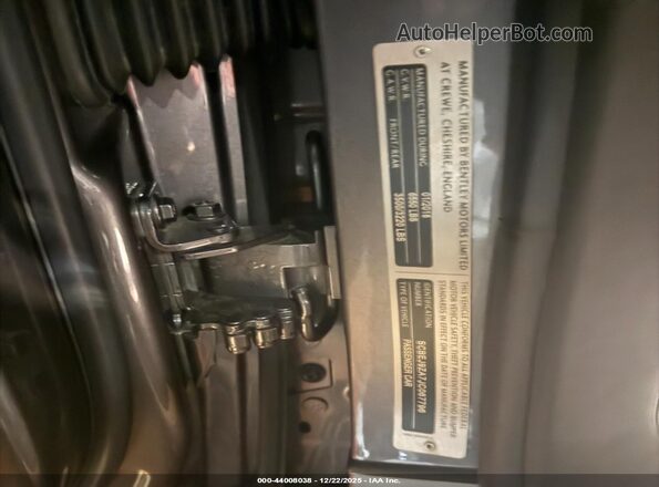 SCBEJ9ZA7JC067796 2018 BENTLEY OTHER Серый Вид наклейки с VIN-кодом