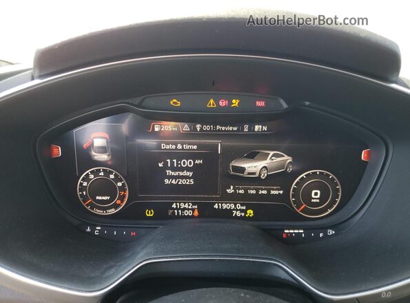 TRUC5AFV9J1007179 2018 AUDI TT White Widok zestawu wskaźników