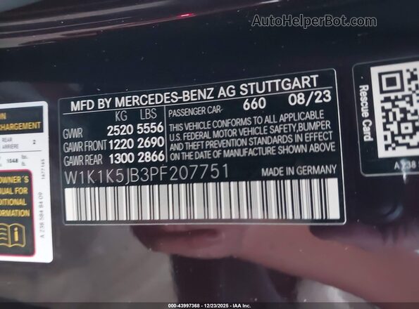 W1K1K5JB3PF207751 2023 MERCEDES-BENZ E-CLASS Burgundy Вид підкапотного простору