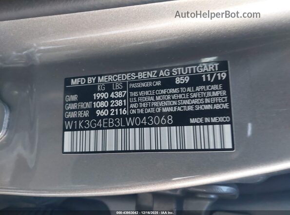 W1K3G4EB3LW043068 2020 MERCEDES-BENZ A 220 Champagne Вид подкапотного пространства