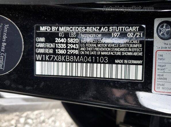 W1K7X8KB8MA041103 2021 MERCEDES-BENZ AMG Black Շարժիչի բաժամունքի տեսք