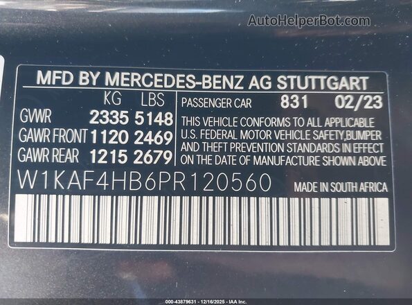 W1KAF4HB6PR120560 2023 MERCEDES-BENZ C-CLASS Gray Vista del compartimento del motor