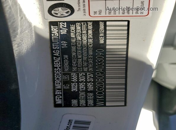 W1KCG2DB0PA033090 2023 MERCEDES-BENZ EQS Белый Вид наклейки с VIN-кодом