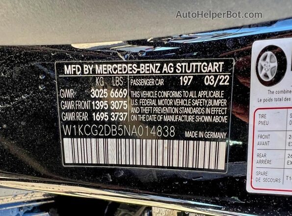 W1KCG2DB5NA014838 2022 MERCEDES-BENZ EQS Черный Вид подкапотного пространства