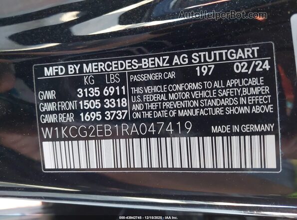 W1KCG2EB1RA047419 2024 MERCEDES-BENZ EQS 450 Black Widok komory silnika