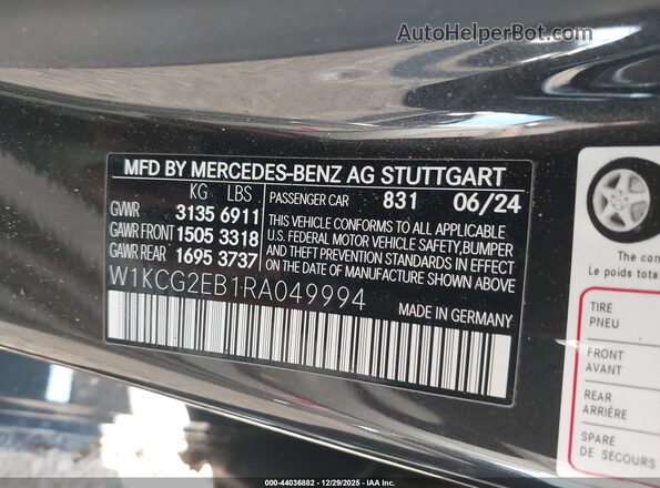 W1KCG2EB1RA049994 2024 MERCEDES-BENZ EQS 450 Black Engine compartment view