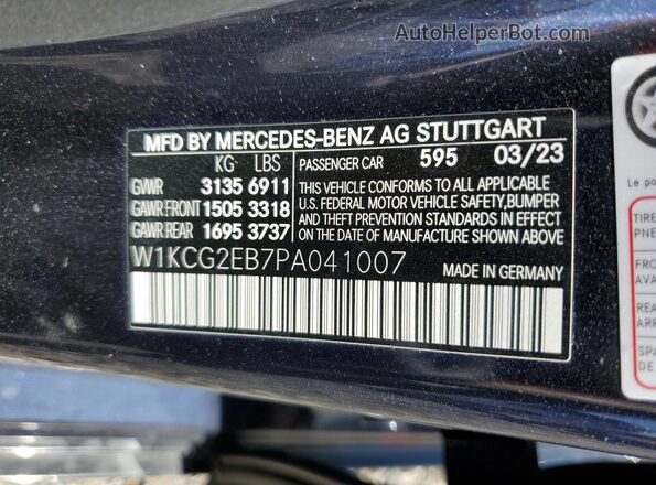 W1KCG2EB7PA041007 2023 MERCEDES-BENZ EQS Синий Вид подкапотного пространства