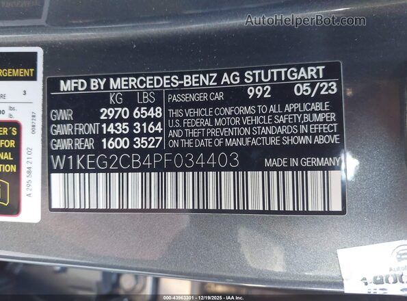 W1KEG2CB4PF034403 2023 MERCEDES-BENZ EQE 500 Gray Widok komory silnika