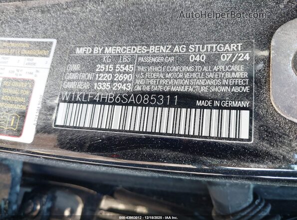 W1KLF4HB6SA085311 2025 MERCEDES-BENZ E-CLASS Black Widok komory silnika