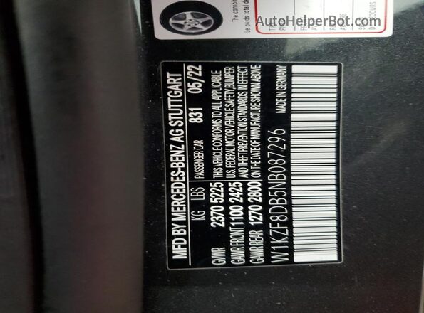 W1KZF8DB5NB087296 2022 MERCEDES-BENZ E Угольный Вид подкапотного пространства