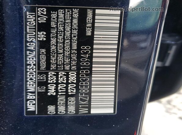 W1KZF8EB3PB189438 2023 MERCEDES-BENZ E Синий Вид подкапотного пространства