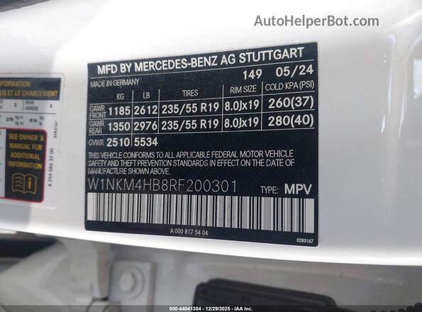 W1NKM4HB8RF200301 2024 MERCEDES-BENZ GLC 300 White Vista del compartimento del motor