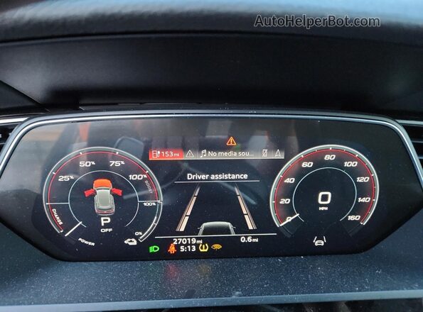 WA1AAAGE3MB013466 2021 AUDI E-TRON Gray ხელსაწყოთა პანელის ხედი
