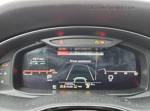 WA1AVAF15MD014500 2021 AUDI Q8 Black Вид щитка приладів