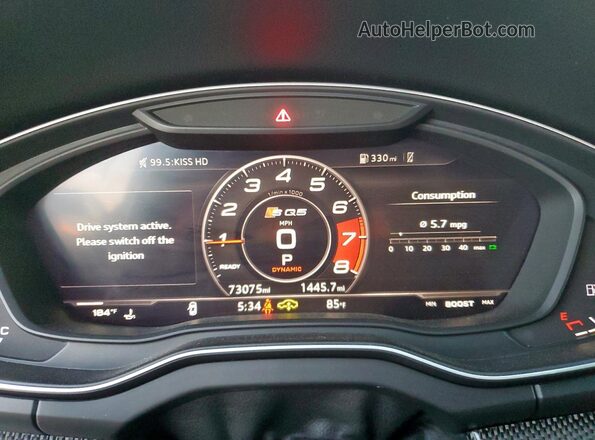 WA1B4AFY1L2020552 2020 AUDI SQ5 Gray Вид щитка приладів