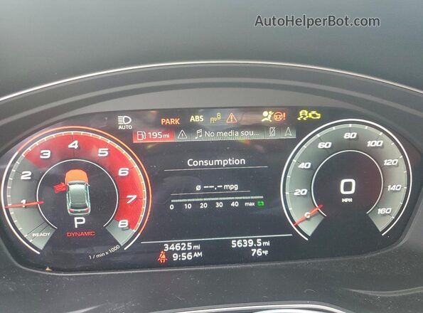 WA1B4AFY1M2010055 2021 AUDI SQ5 Gray Սարքավորումների վահանակի տեսք