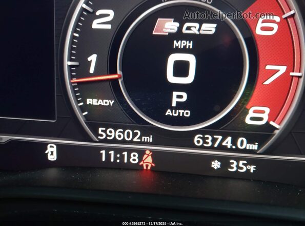WA1B4AFY3L2122290 2020 AUDI SQ5 Black Вид задніх сидінь