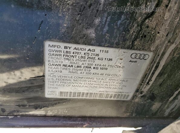 WA1BFCFS6GR011957 2016 AUDI Q3 Черный Вид подкапотного пространства
