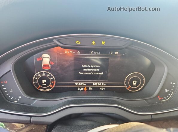 WA1BNAFY5K2056983 2019 AUDI Q5 Серебряный Вид щитка приборов