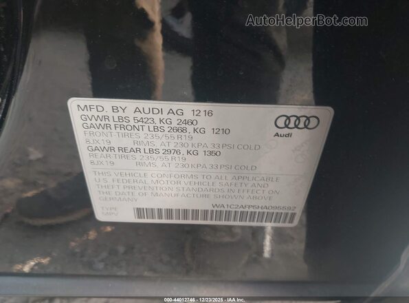 WA1C2AFP5HA095592 2017 AUDI Q5 Black Widok komory silnika
