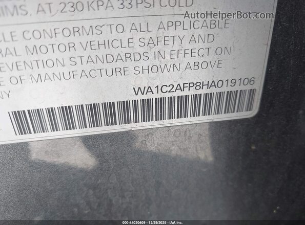 WA1C2AFP8HA019106 2017 AUDI Q5 Gray ძრავის განყოფილების ხედი