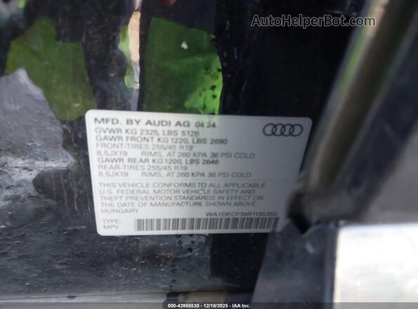 WA1DECF39R1135355 2024 AUDI Q3 Black Engine compartment view