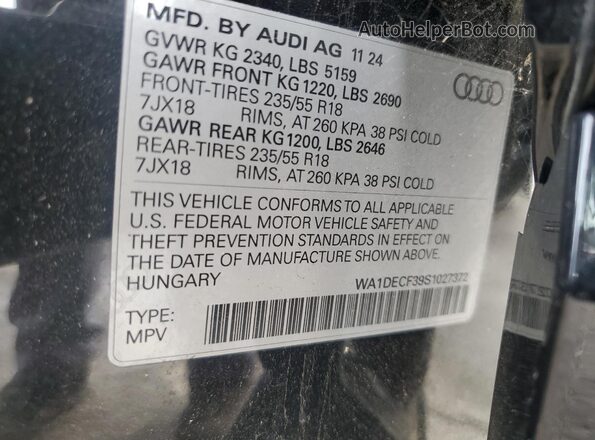WA1DECF39S1027372 2025 AUDI Q3 Black Սալոնի 360 աստիճան տեսք