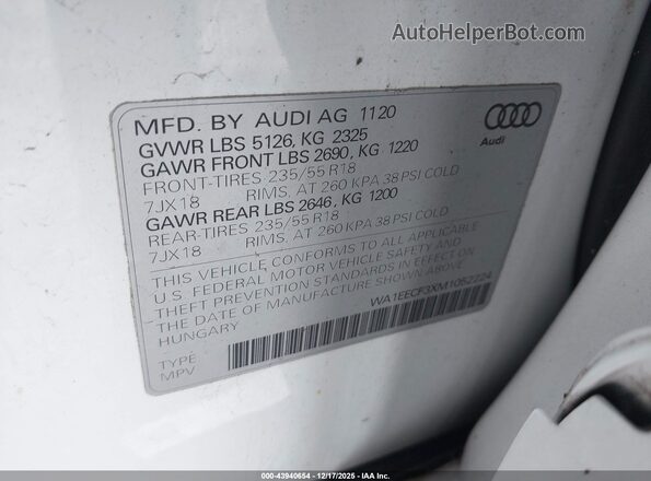 WA1EECF3XM1052224 2021 AUDI Q3 White Շարժիչի բաժամունքի տեսք
