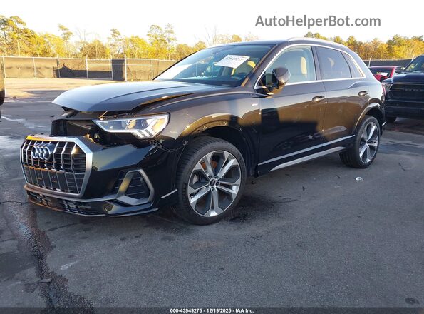 WA1EECF3XM1145180 2021 AUDI Q3 Black Առջևի ձախ երեք քառորդ տեսարան